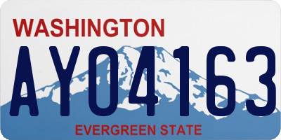 WA license plate AYO4163