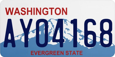 WA license plate AYO4168