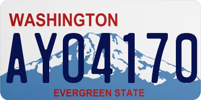 WA license plate AYO4170