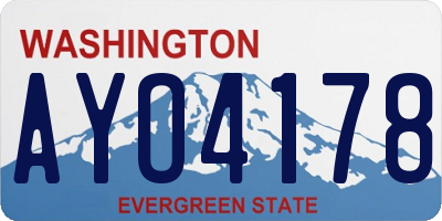 WA license plate AYO4178