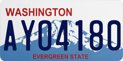 WA license plate AYO4180