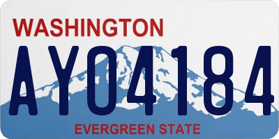 WA license plate AYO4184