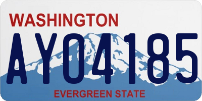 WA license plate AYO4185