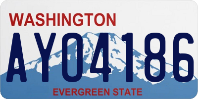 WA license plate AYO4186