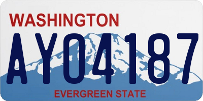 WA license plate AYO4187