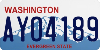 WA license plate AYO4189