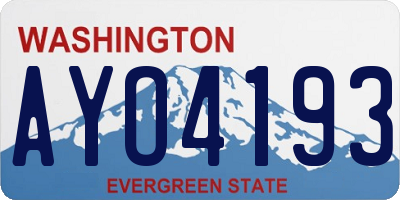 WA license plate AYO4193