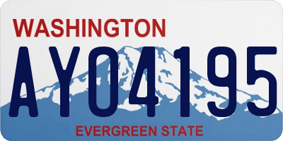 WA license plate AYO4195