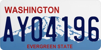 WA license plate AYO4196