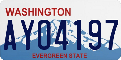 WA license plate AYO4197
