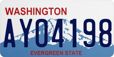 WA license plate AYO4198
