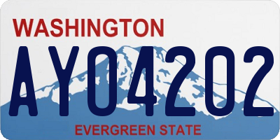 WA license plate AYO4202