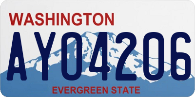 WA license plate AYO4206