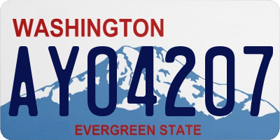 WA license plate AYO4207