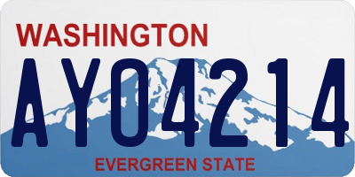 WA license plate AYO4214