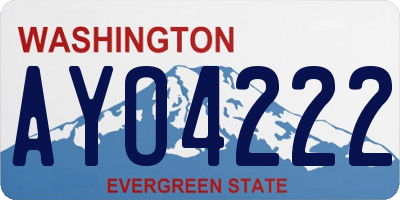 WA license plate AYO4222
