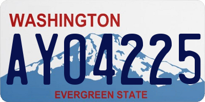 WA license plate AYO4225