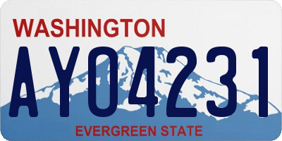 WA license plate AYO4231