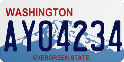 WA license plate AYO4234
