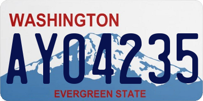 WA license plate AYO4235