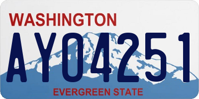 WA license plate AYO4251