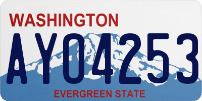 WA license plate AYO4253