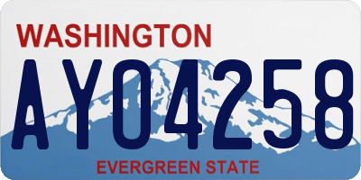 WA license plate AYO4258