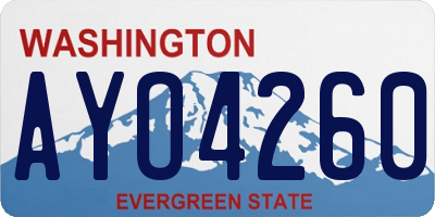 WA license plate AYO4260