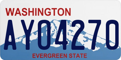 WA license plate AYO4270