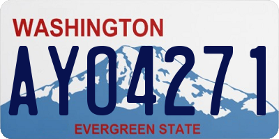 WA license plate AYO4271