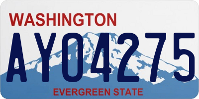 WA license plate AYO4275