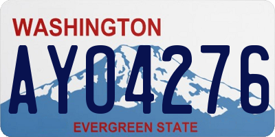 WA license plate AYO4276