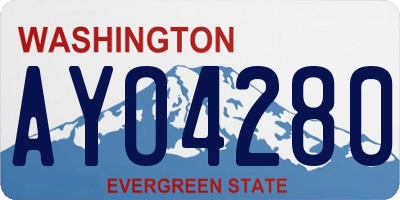 WA license plate AYO4280