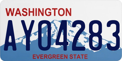 WA license plate AYO4283