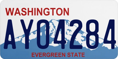 WA license plate AYO4284
