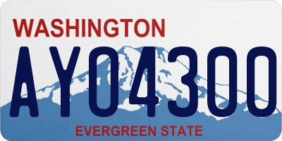 WA license plate AYO4300