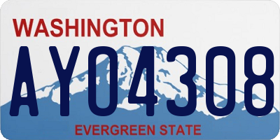 WA license plate AYO4308