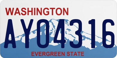 WA license plate AYO4316