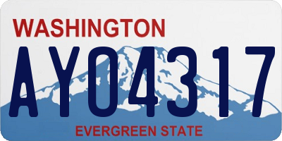 WA license plate AYO4317