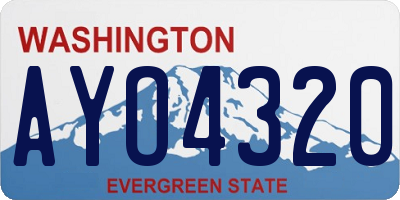 WA license plate AYO4320