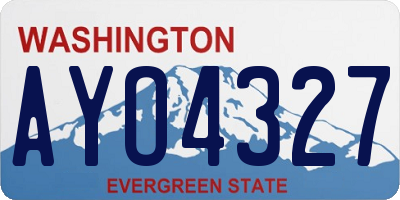 WA license plate AYO4327