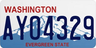 WA license plate AYO4329