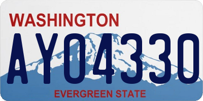 WA license plate AYO4330