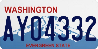 WA license plate AYO4332