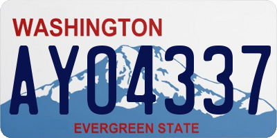 WA license plate AYO4337
