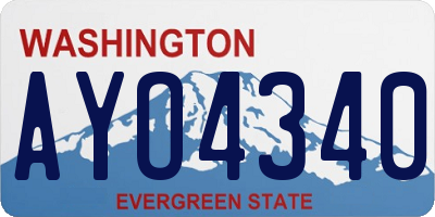 WA license plate AYO4340