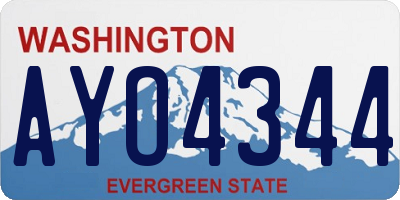 WA license plate AYO4344