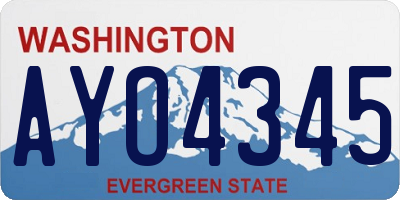 WA license plate AYO4345
