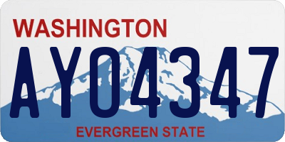 WA license plate AYO4347