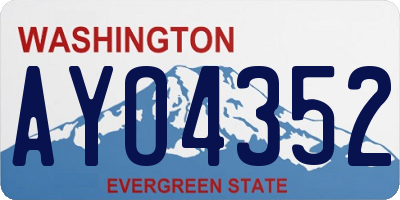 WA license plate AYO4352